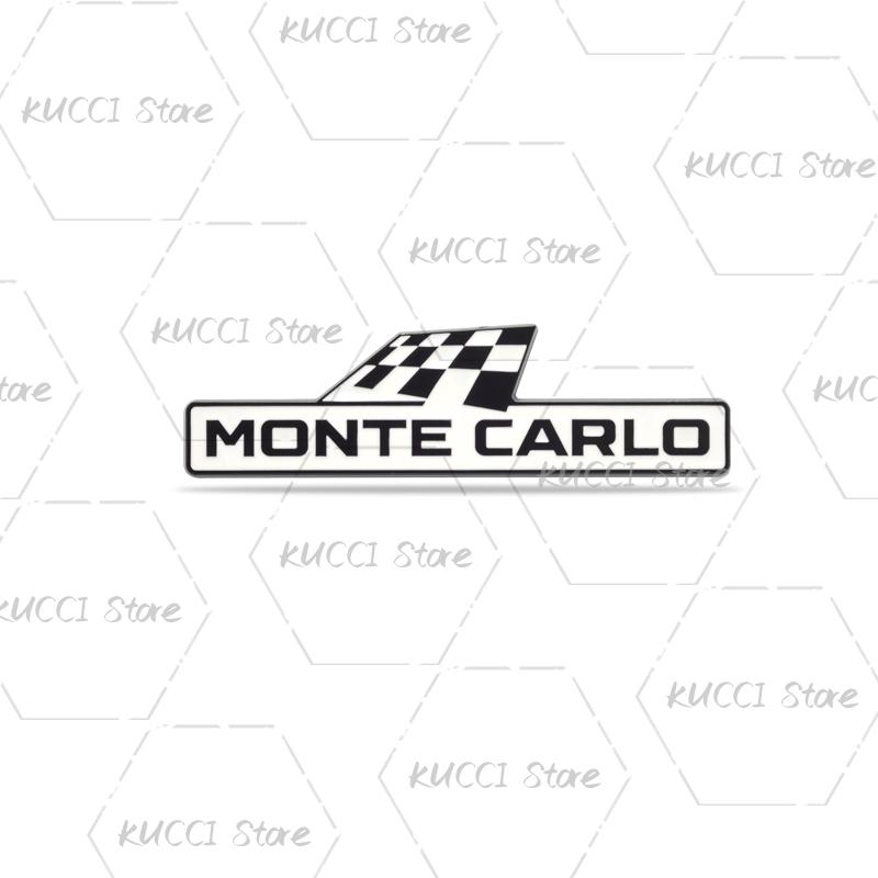 AAABV1 Alloy Metal Monte Carlo Racing Flag Grille Emblem Rear Trunk Badge Sticker For Skoda Fabia Octavia Kodiaq Superb VRS Kamiq Rapid