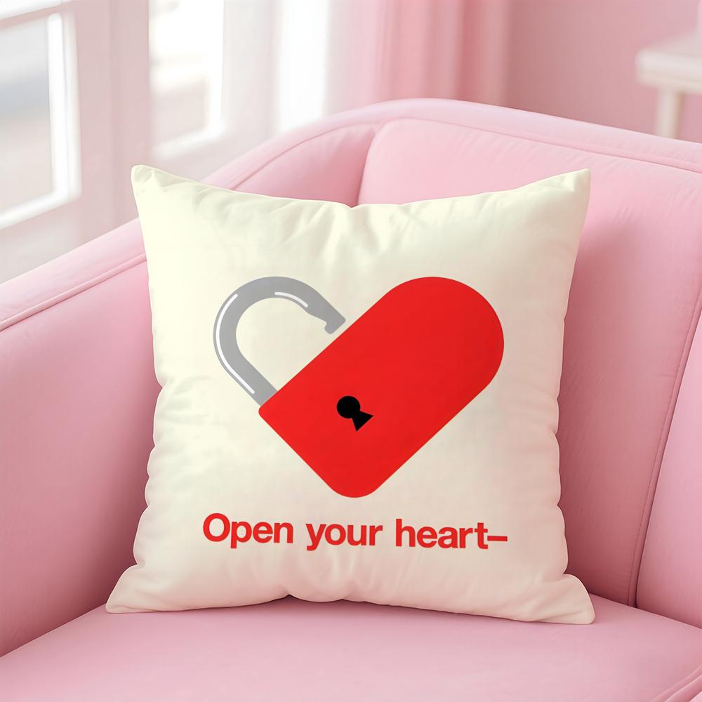 Moderne Pinke Liebe Kunst Luxuriöse Kissenhülle Kissenbezug Weicher Freundlicher Stoff Verdeckter Reißverschluss