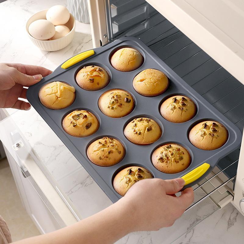 Forma silikonowa do muffinek z ramką12-elementowa okrągła blacha do pieczenia ciastaForma do pieczenia w piekarnikuForma do puddingu i galaretki