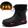 Rain Boots Men's Waterproof Fashion Water Shoes Plus Velvet Warm Shoes Rain Boots Water Boots