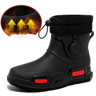 Regenstiefel Herren Wasserdicht Mode Wasserschuhe Plus Samt Warme Schuhe Regenstiefel Wasserstiefel