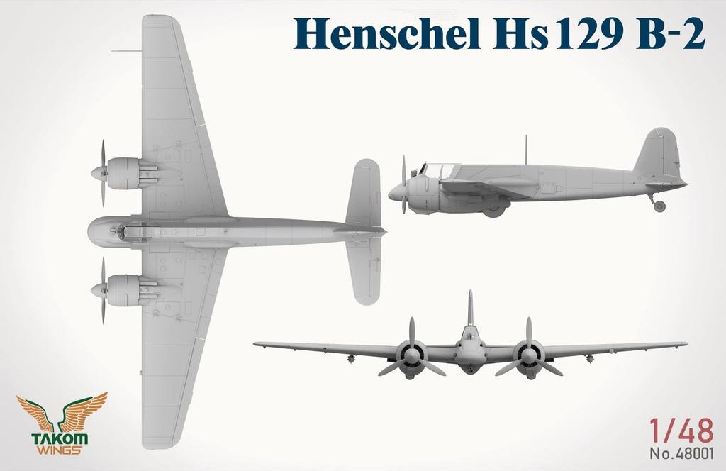 Takom Henschel Plastic Model Kit TKO48001 1/48 Hs129B-2 (Airplane)