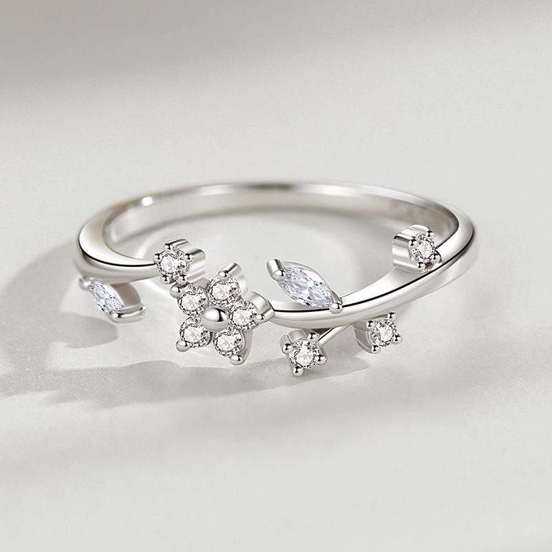 Tancise Klassisk 925 Sterling Sølv Zircon Ring Dame Smykker Bryllup Løfte Party Gift
