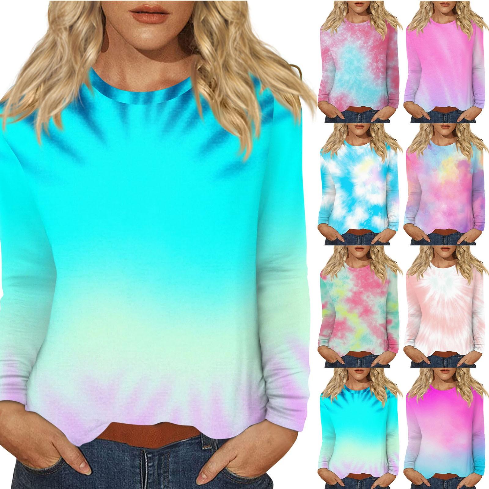 

Women s Daily Casual Long-sleeved Printed O-neck Top M