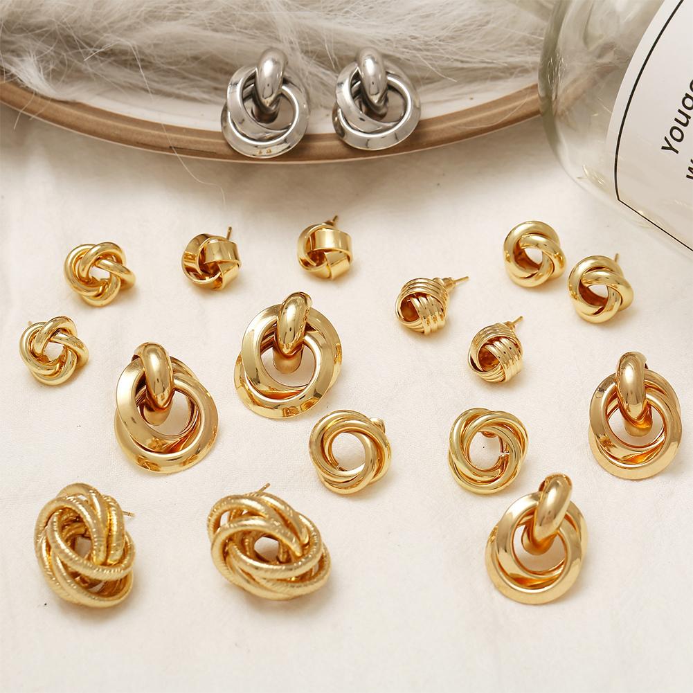 Women Exaggerated Punk Style Geometric Ear Stud Fashion Earrings