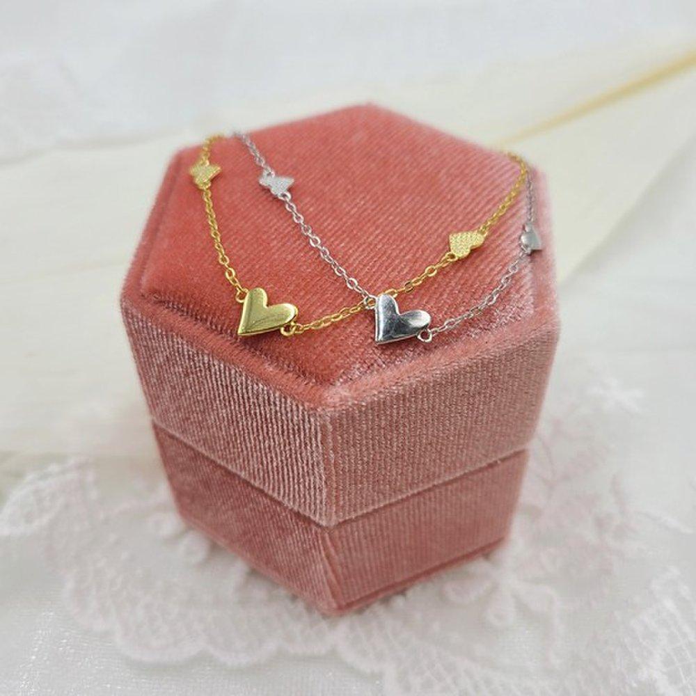 14K Silver Sweet Heart Chain 925 Bracelet