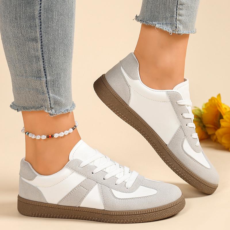 Fashion Mixed Colors Thick Sole Non Slip Sneakers Women Lightweight Comfort Flat Shoes Woman Plus Size Breathable Lace Up Casual Shoes