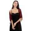 Women's Triangle Lace Shawl with Tassels Waved Shoulder Wrap Shawl Scarf for Bridal Gowns and Evening Parties