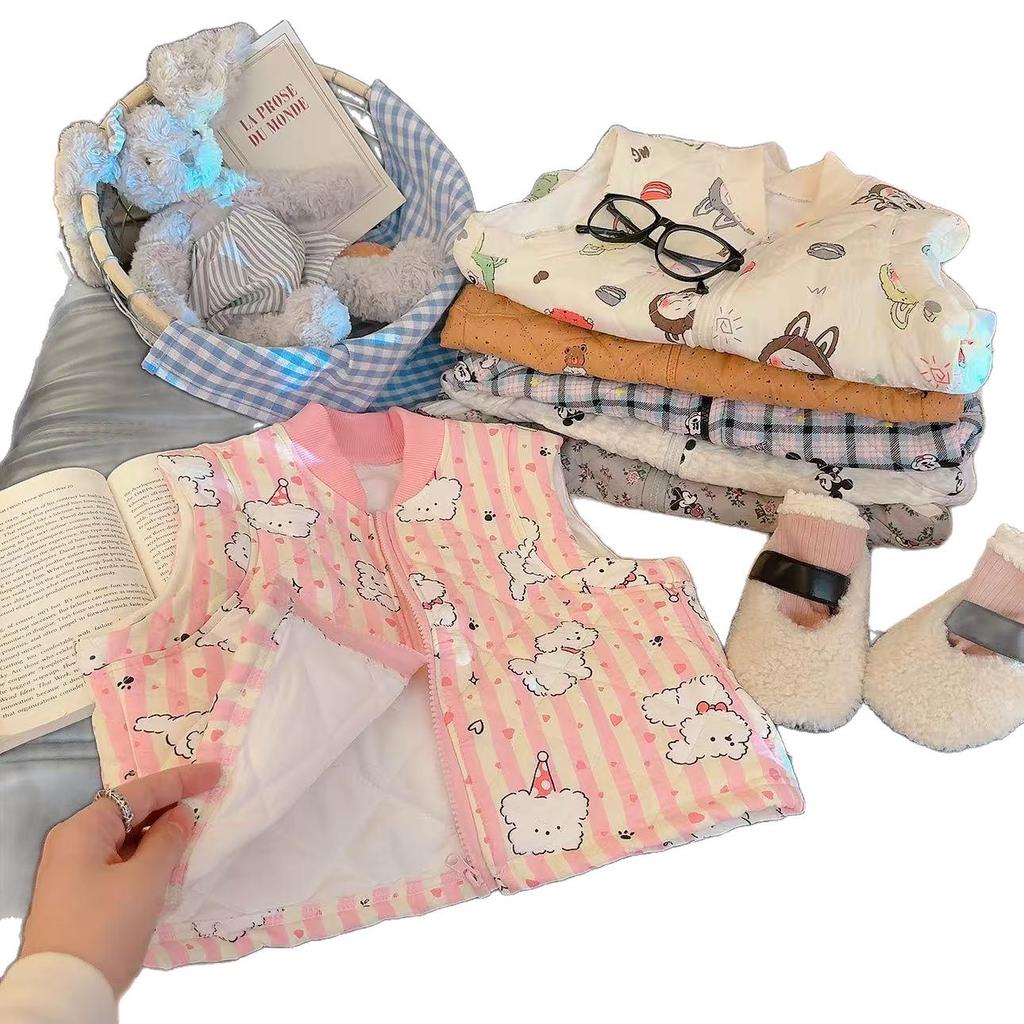 Chaleco de Algodón de Dibujos Animados para Niños - Ropa de Abrigo Cálida Acolchada para Niñas y Niños