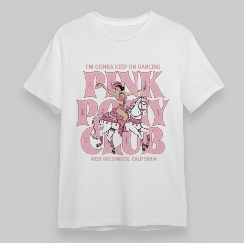 

Women s Plus Size T-Shirt Dancing Rider Pink Pony Club West Hollywood Design Tee XL