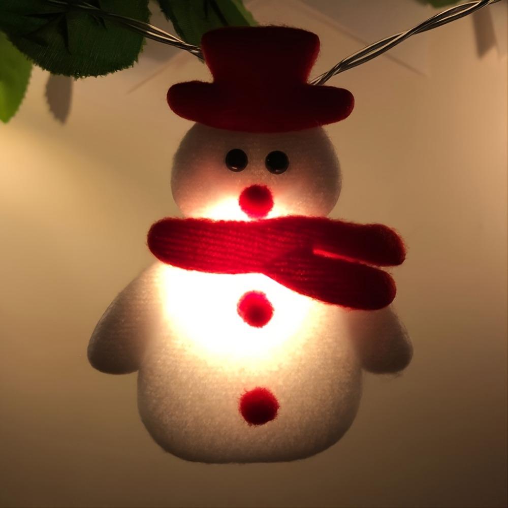 Christmas String Lights Set with 20 LED Plush Snowman Light Waterproof for Tree Home Christmas Party Decor 1.65/3 Meters
