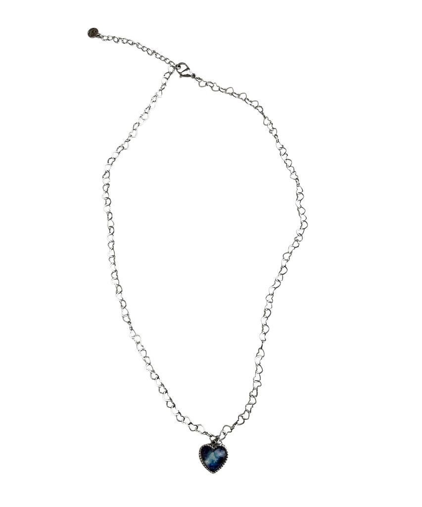 Sk8Er Rock Aurora Love Heart Chain Surgical Steel Necklace
