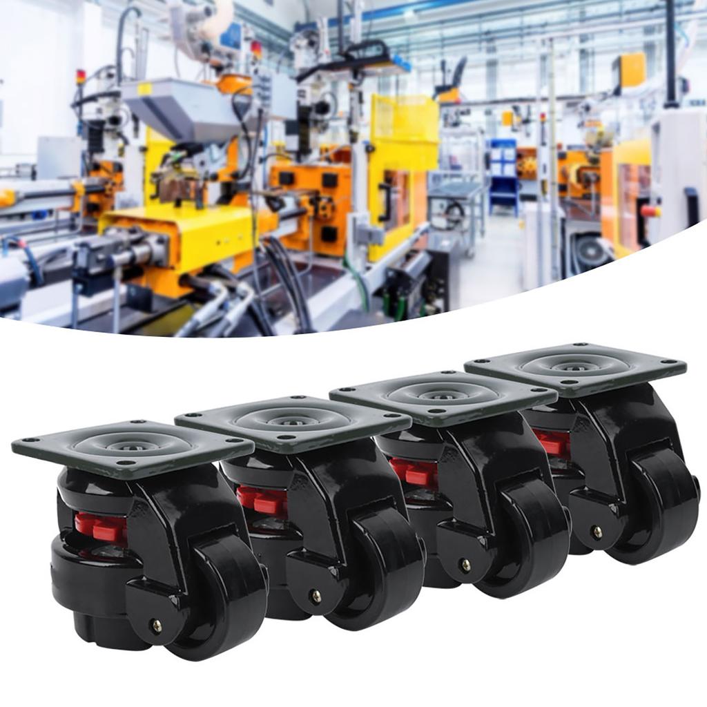 4pcs Level Adjustment Caster GD‑60F Heavy Duty Industrial Roller Wheel Leveling Caster Wheels