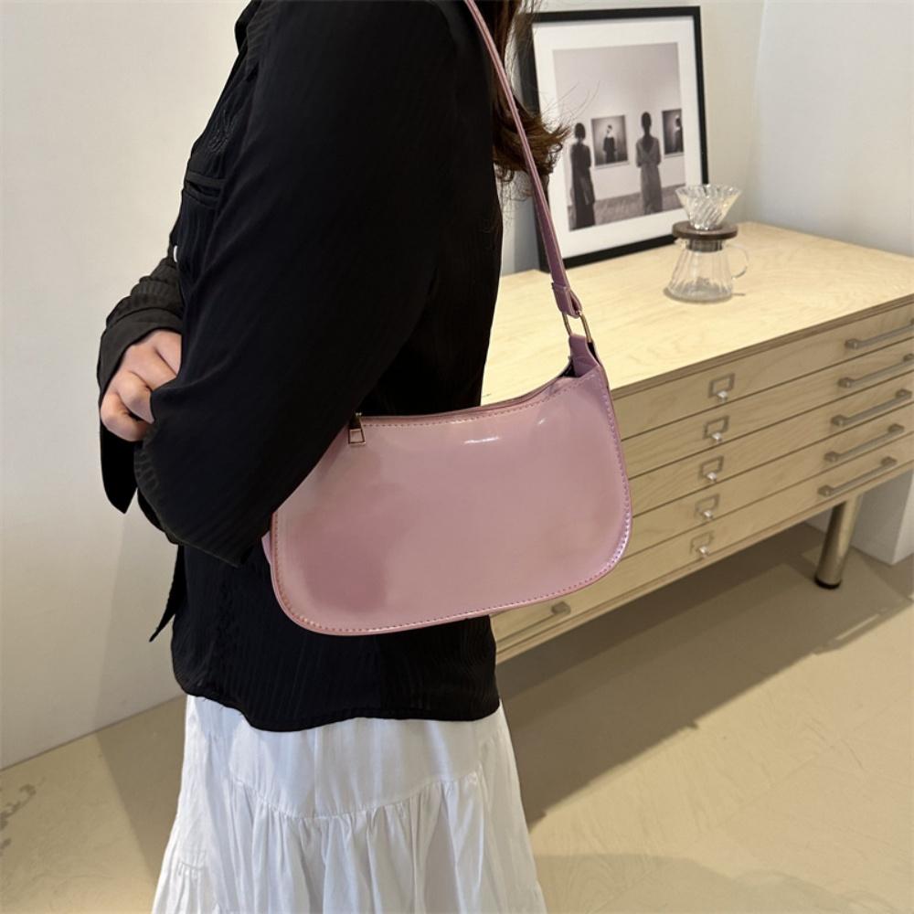 Retro Solid Color PU Leather Shoulder Underarm Bag Women's Fashion Handbags Casual Purses and Handbag Ladies Hand Bags for Daily