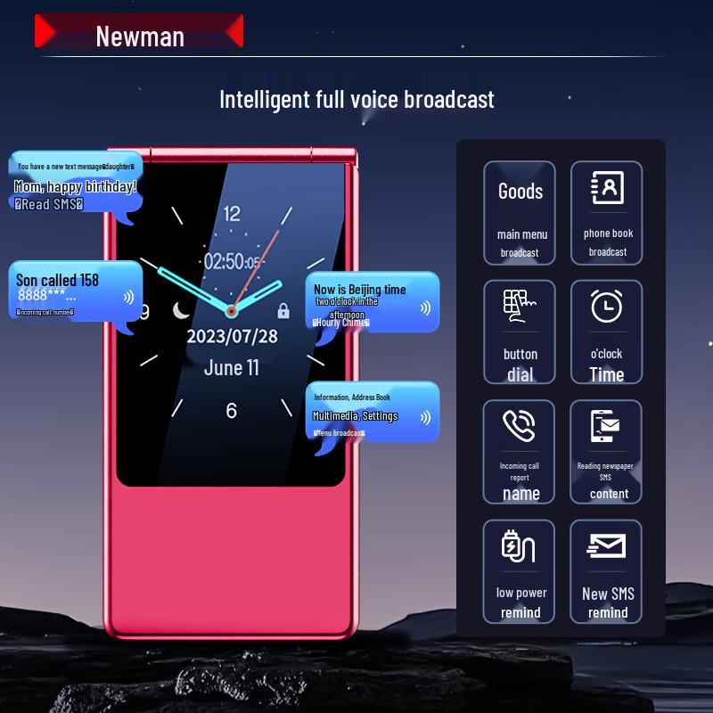 Newman F01 4G Klaptelefoon voor Senioren (CN-versie)