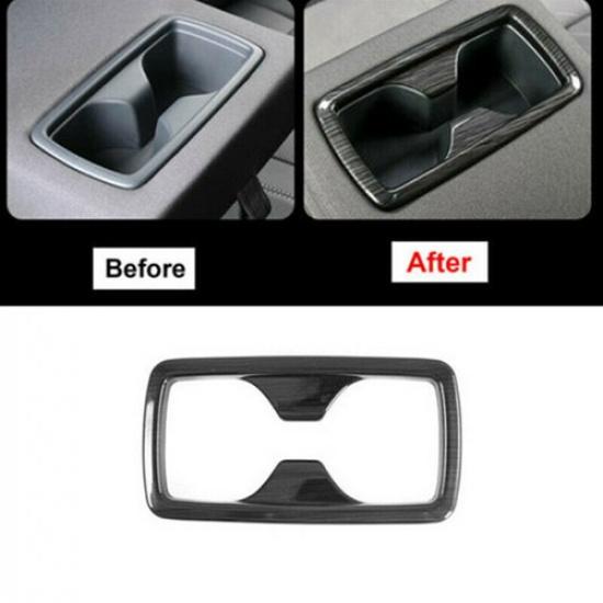 Black Brushed Rear Water Cup Holder Frame Cover Trim for Toyota RAV4 -
