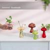 5pcs Mushroom Glass Planter Colored Plant Propagation Station Mini Terrarium for Plants Unique Small Glass Vase for Flowers