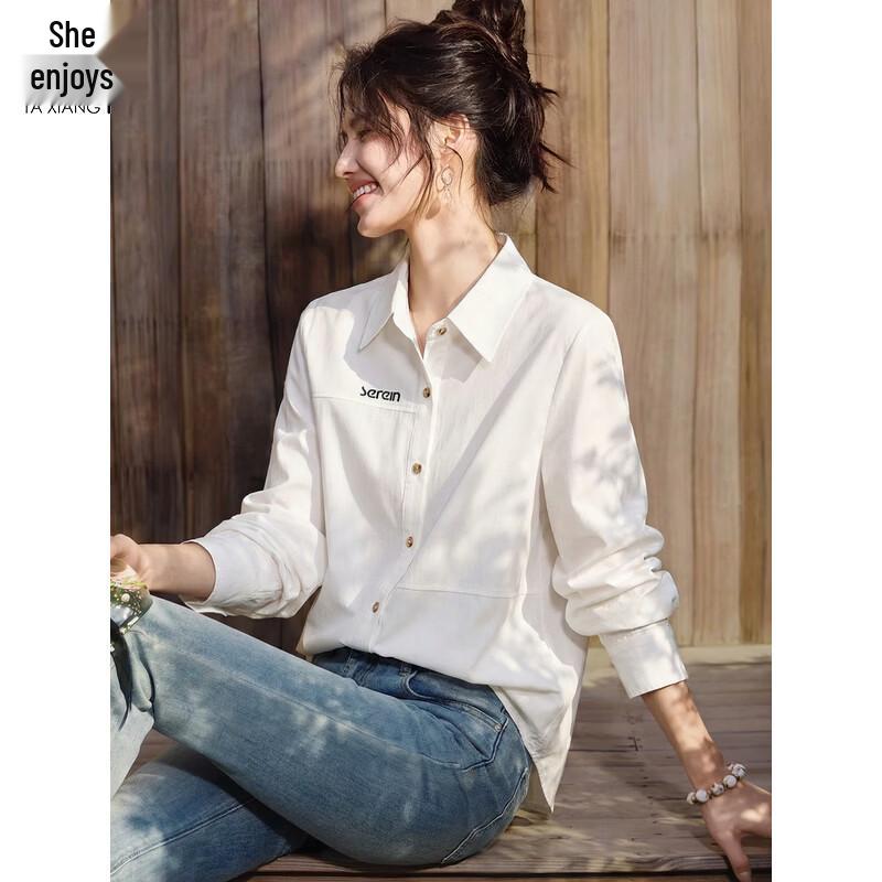 Women s Long-Sleeve White Business Shirt L