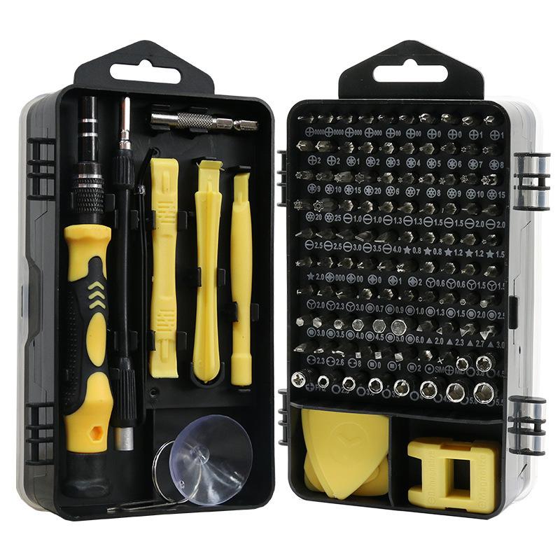 

Hot-Selling 115-in-1 Precision Screwdriver Set Strong Magnetic Bits Multi-Functional Repair Tool Kit For For Laptops Phones жовтий