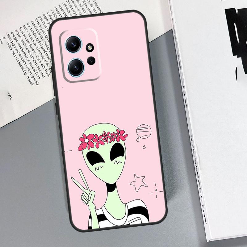 Cartoon Space Alien UFO Case For Xiaomi Redmi Note 12 11 10 9 8 Pro 11S 10S 9S 12S Redmi 12 9C 10C 12C Back Cover