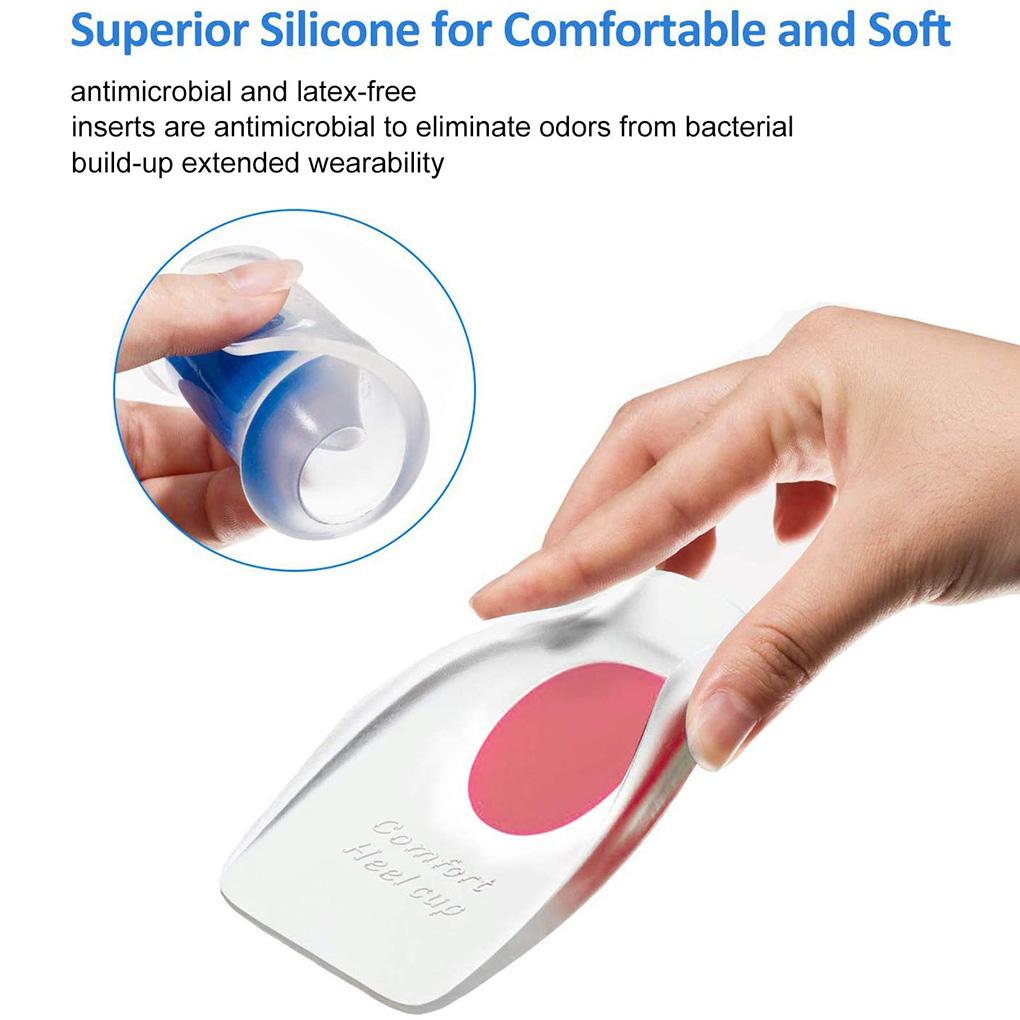 2 Pairs Silicone Half Heel Pad Transparent Insole Half Pad Increased Shoe Mat
