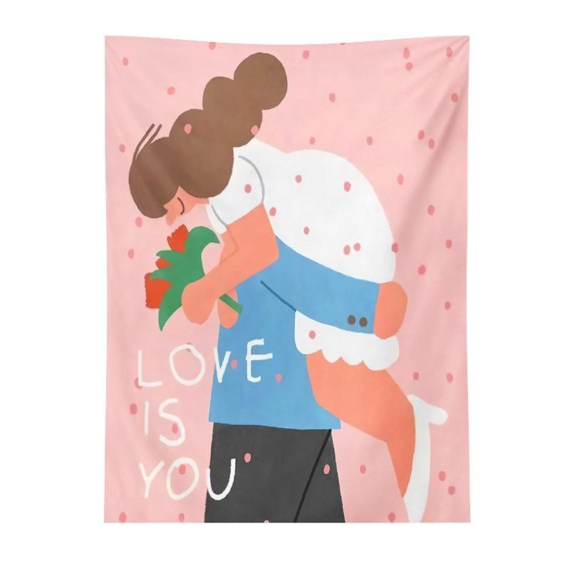 Abstract Style Character Background Hanging Cloth Home Wall Decoration Tapestry Office Living Room Tapestry