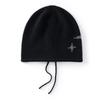 Autumn and winter temperament knitted drawstring stacking hat children crimped ear protection warm knitted hat windproof confinement hat