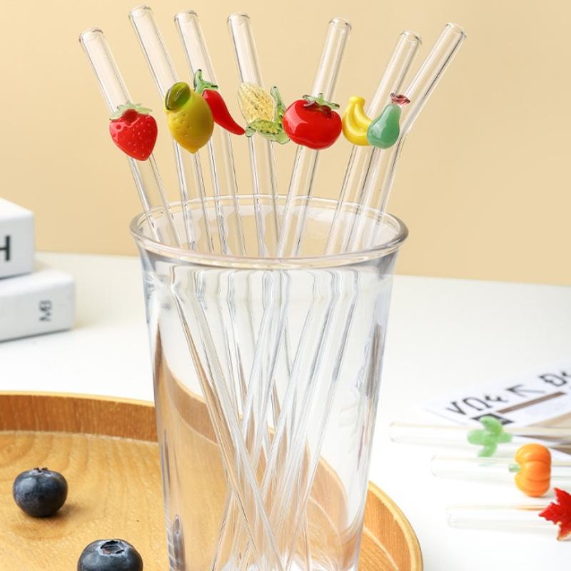 Flexibles Glasstrohhalm-Set, Inklusive Reinigungsbürste, Ideal für Milchshakes & Limonaden, Perfektes Geschenk für Geburtstage & Hochzeiten