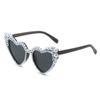 Fashion Large Frame Simulation Pearl Sunglasses Heart Shape Personality Casual Sunglasses