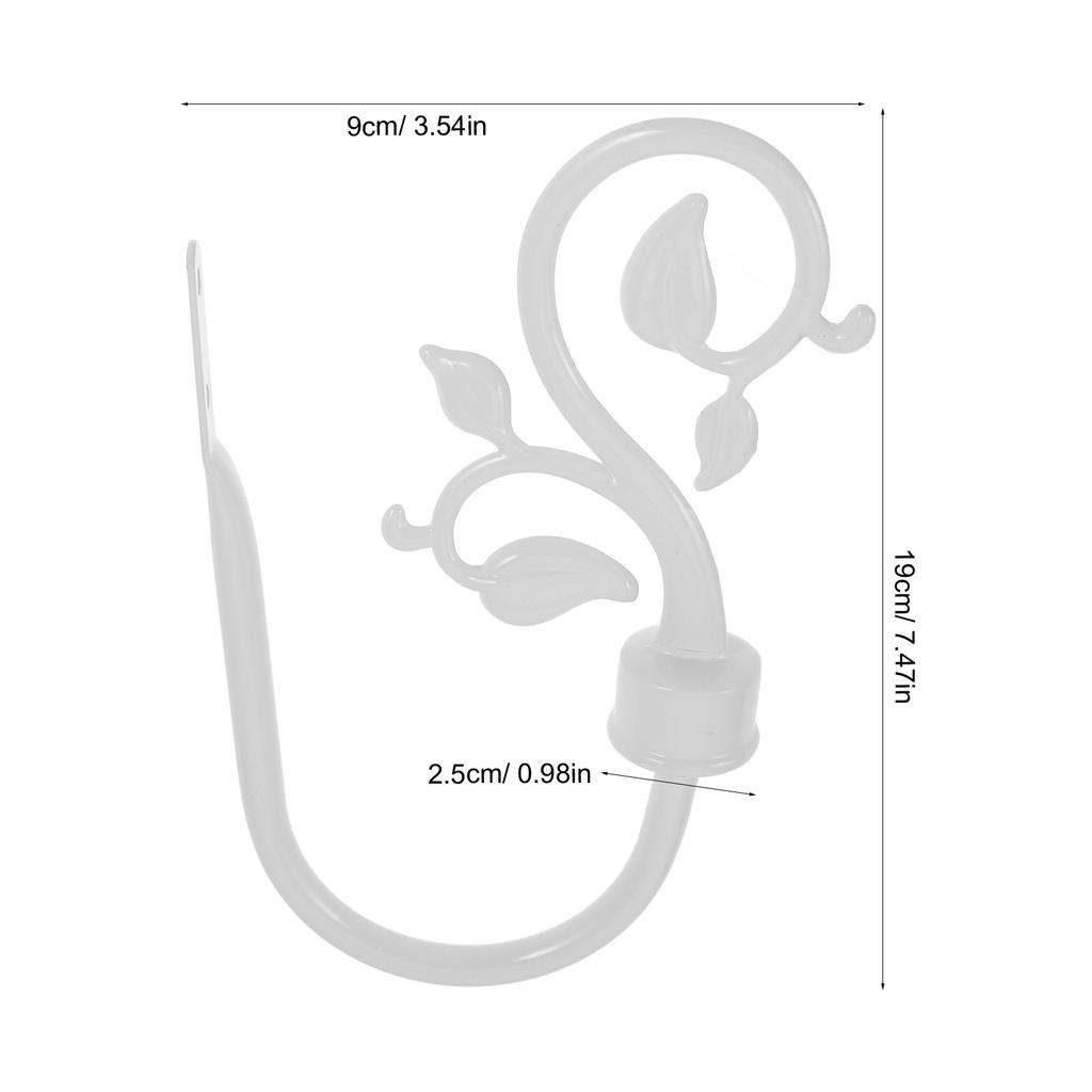 2 Pièces Crochets de Rideaux Forme en U Métal Fixation Murale Retenues de Draperie Design Feuille Installation Facile Sans Percage pour Décoration de Maison