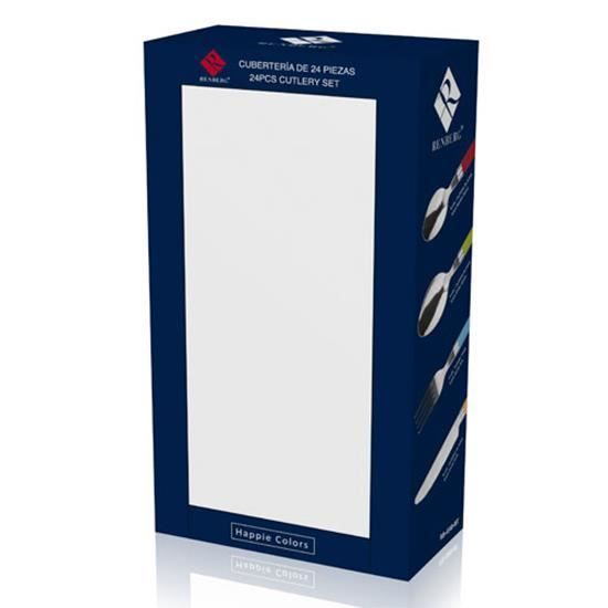 Couverts - HAPPIE - Modèle HAPPIE - Acier inoxydable - 24 pièces - Manche en polypropylène