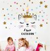Golden Crown Unicorn Wall Sticker Modern Mural Home Decoration Art Rooms PVC for Kids Pattern Single-piece Package