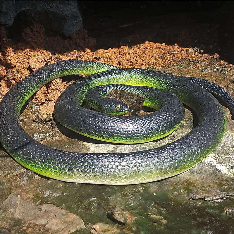 Children's Large Soft Rubber Green Snake Prank Toy Model
