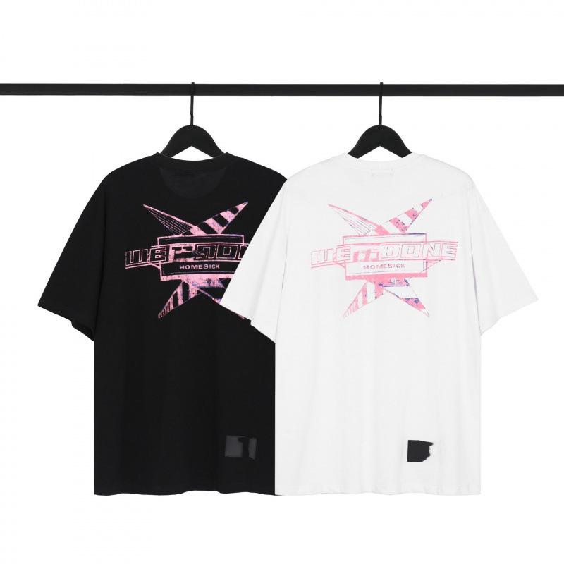 

WE1DONE Rainbow Letter Print Unisex Short-Sleeve Loose T-Shirt XXXL