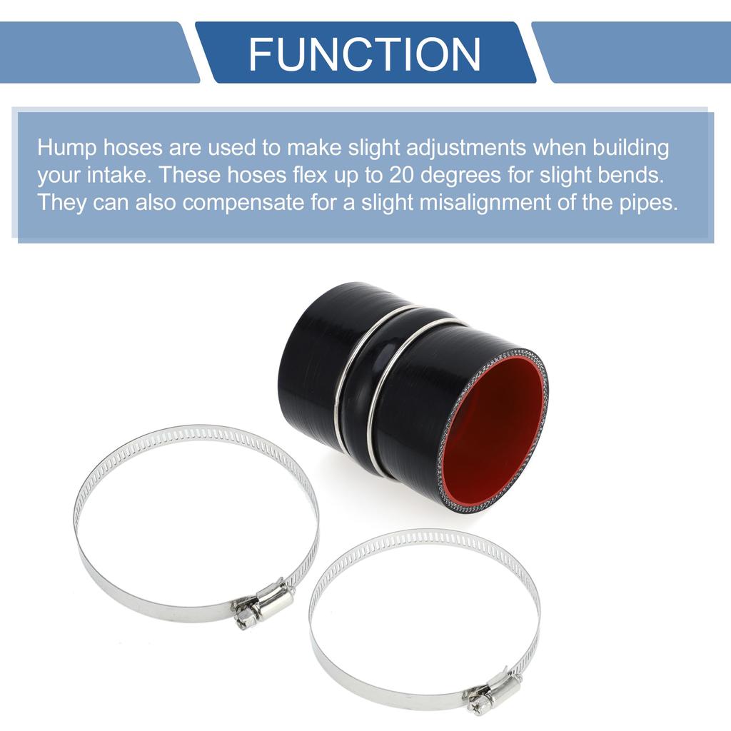 X AUTOHAUX 1 set Innerdiameter 76mm/299" Längd 102mm/402" Svart Röd Bil Silikon Slang