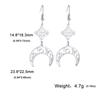 Fashion Long Hollow Moon Double Hole Tassel Earrings Simple Versatile Slimming Earrings