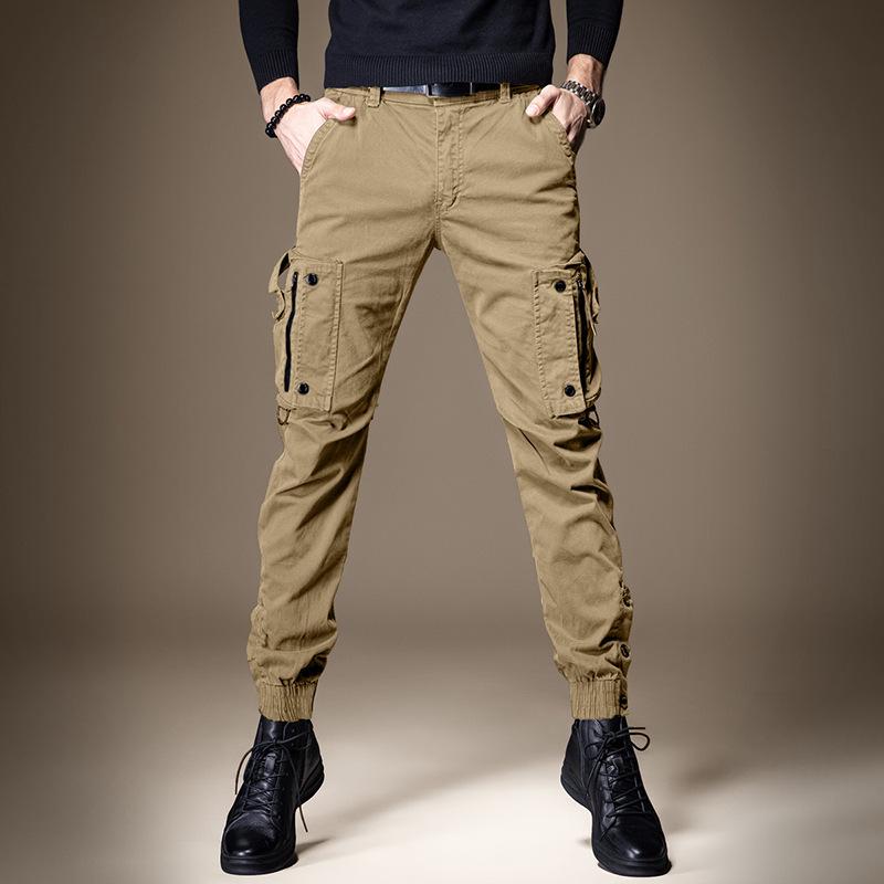 American Style Men's Buttoned Overalls: Thin, Functional, Tactical, Unisex Casual Pants with Cuffs