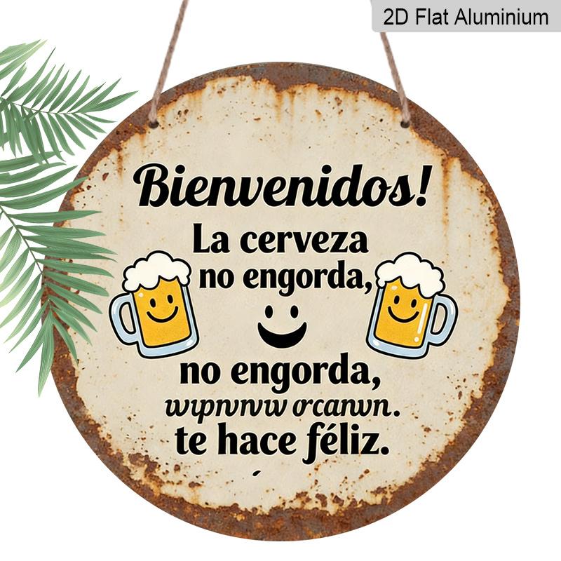 

2D Flat, 1pc Welcome to Drink, Beer Brings You Joy with a Vintage Metal Aluminum Sign, Decorative Plaque And Sign (7.87X7.87 Inches), Humorous Gift 1pc