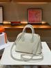 Mini Bowling Goat Grain Cowhide Leather Shoulder Bag