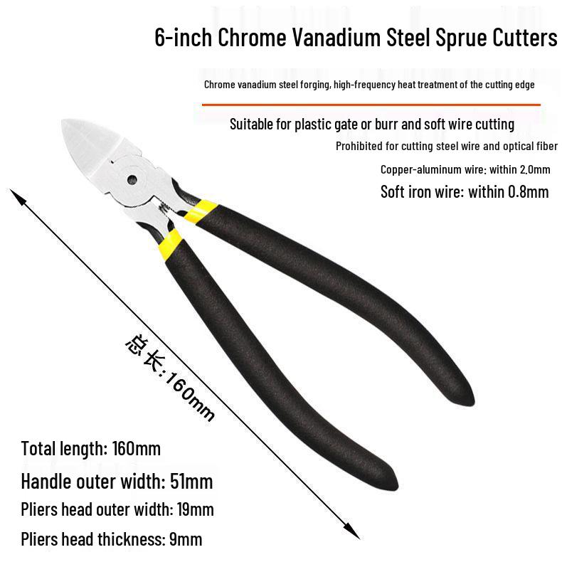 Industrial Pliers Set: 6" Cutting, 5" Diagonal, 8" Electrician's Pliers & Model Scissors
