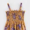 Spring 2025 European & American Style Women's Chiffon Print Waist-Gathering Sling Dress