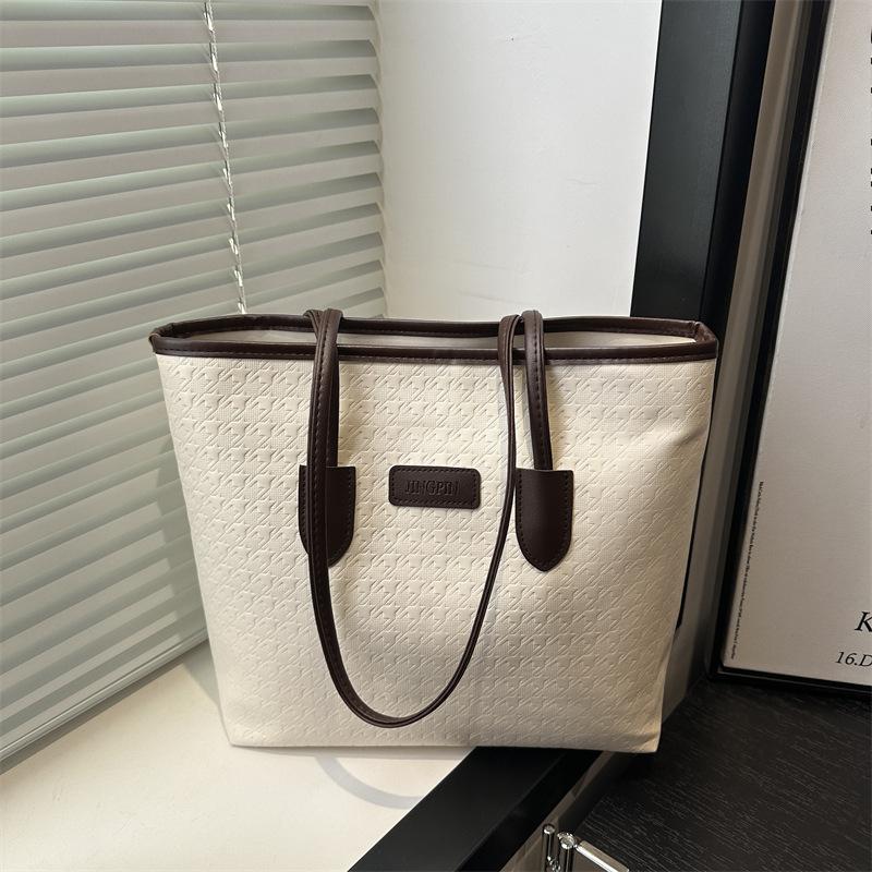 

Новая летняя модная сумка-тоут большой емкости, контрастная повседневная сумка через плечо, универсальная сумка для покупок