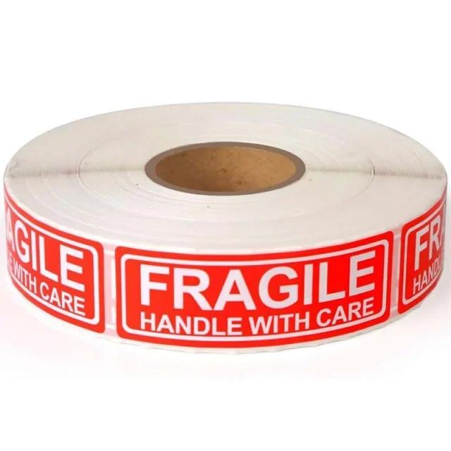 

500pcs Labels Fragile Stickers 1 Roll Fragile or Bend Handle with Care Warning Packing Thank You Shipping Labels Stickers