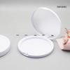 Runde Spiegel-Kompaktetui, 82 mm UV-Weiß, Großes Einzelabteil für Kontur/Foundation