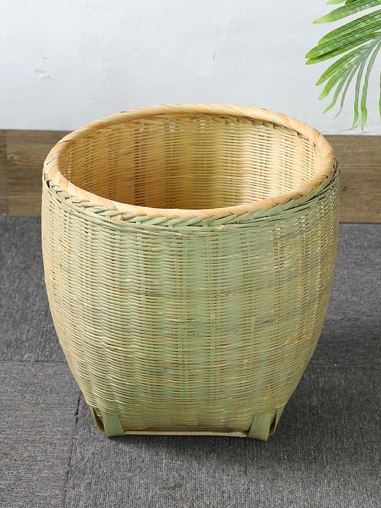 

Large Handmade Bamboo Rice Washing Basket - Pastoral Style Winnowing Basket