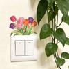 Vibrant Watercolor Tulips Switch Sticker Self-Adhesive Removable for Bedroom Living Room Hallway Home Decor Art