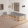 Day and Night - Day and Night Garden Furniture 6 Pieces with Cushions Made of Solid Pine Wood