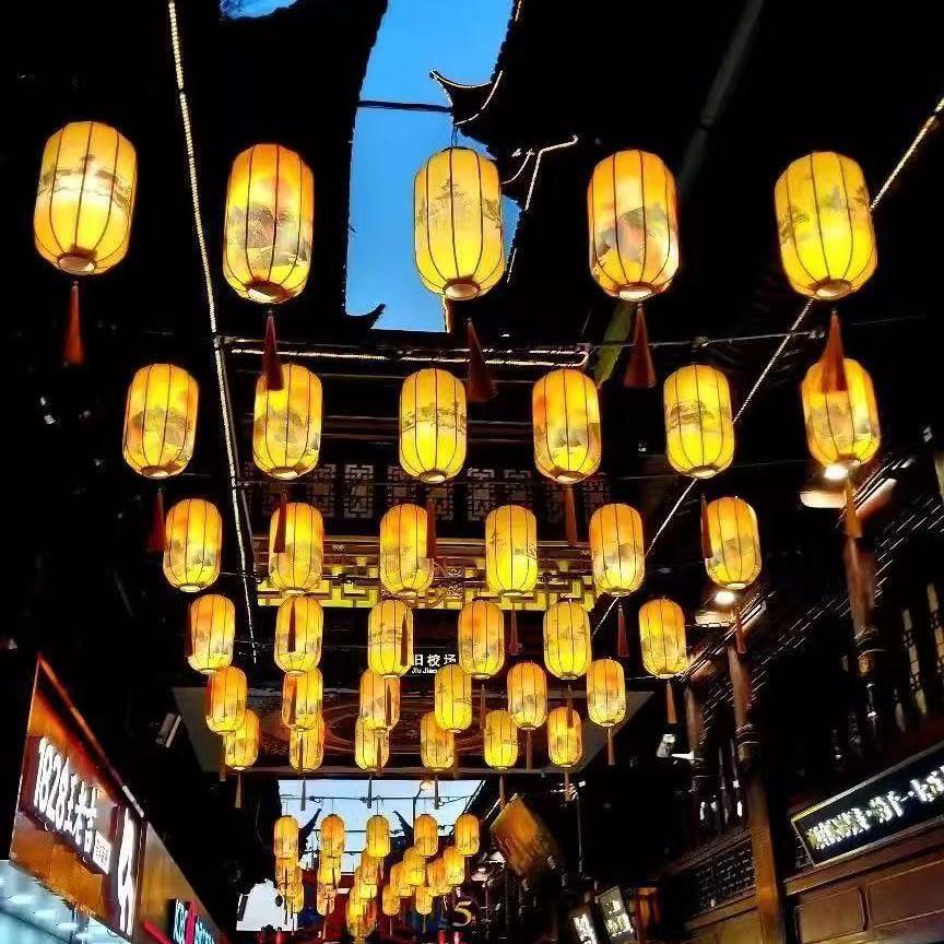 Chinese-Style Outdoor Waterproof Lantern Chandelier for Scenic and Creative Market Decoration
