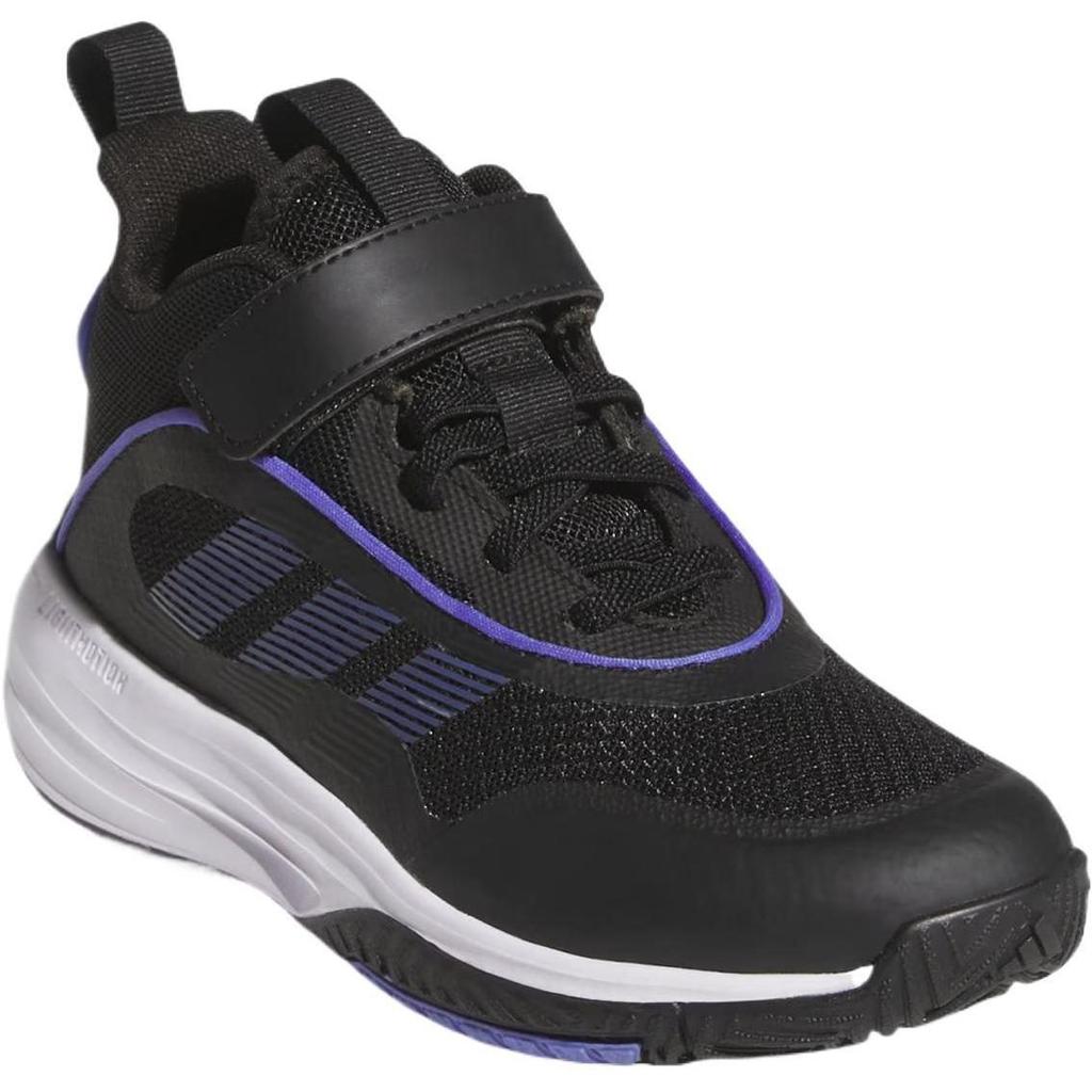 Adidas OWN THE GAME 3 Soft And Comfortable Slip Resistant Abrasion Resistant Mid top Children's Basketball Shoes Black JI0393