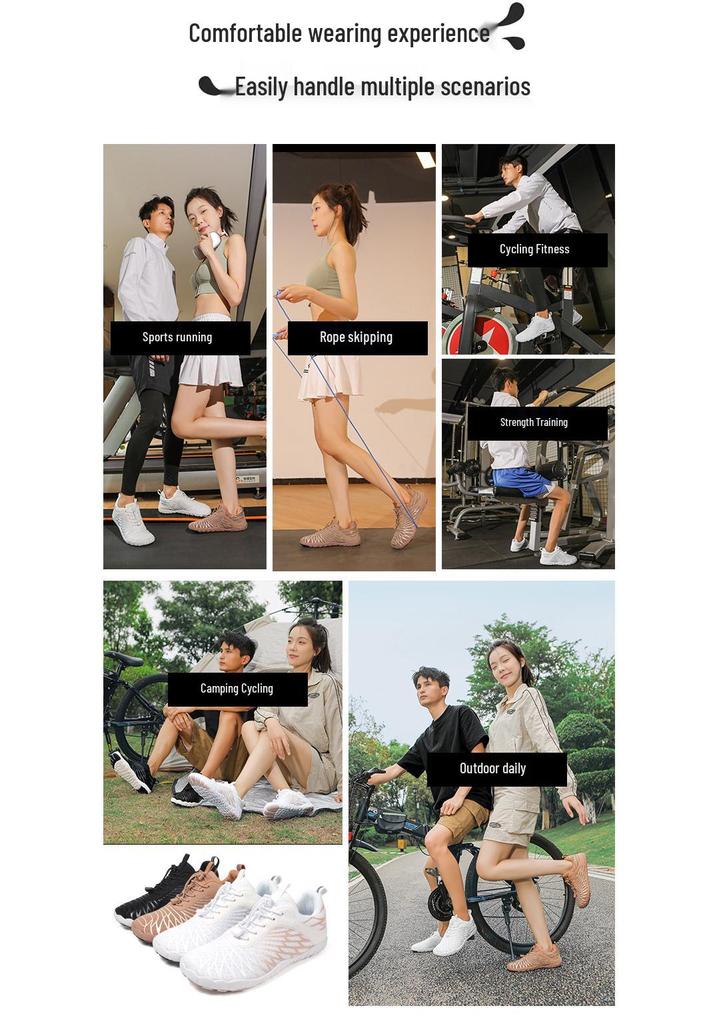 Oddychające, antypoślizgowe buty barefoot o szerokim kroju, na każdy teren, do wędrówek, jazdy na rowerze, sportu i fitnessu.